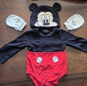 Disney Mickey Mouse Infant Bodysuit - Black and Red - 18-24m Costume